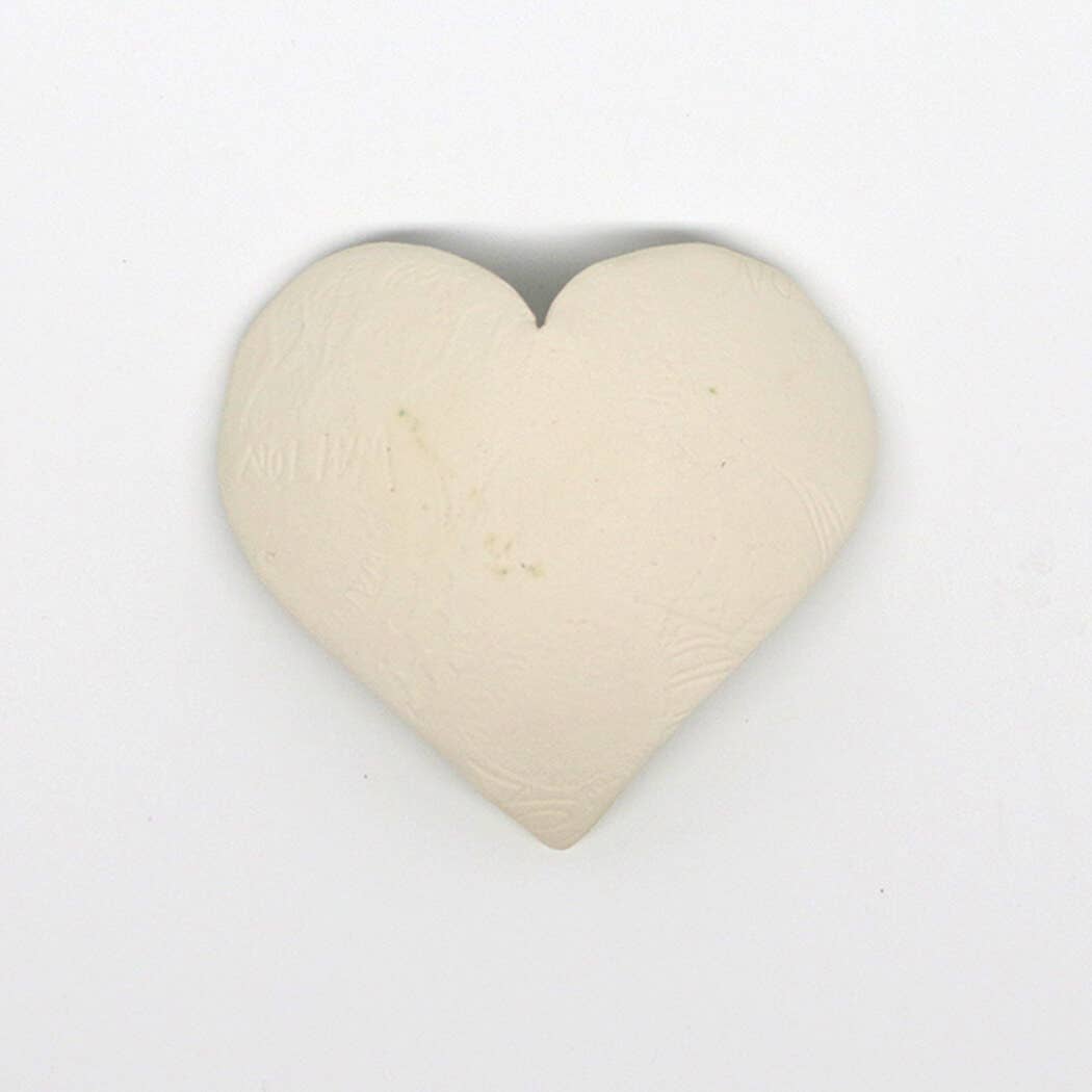 Pottery Dish Bowl - Heart Large Pressed Flowers