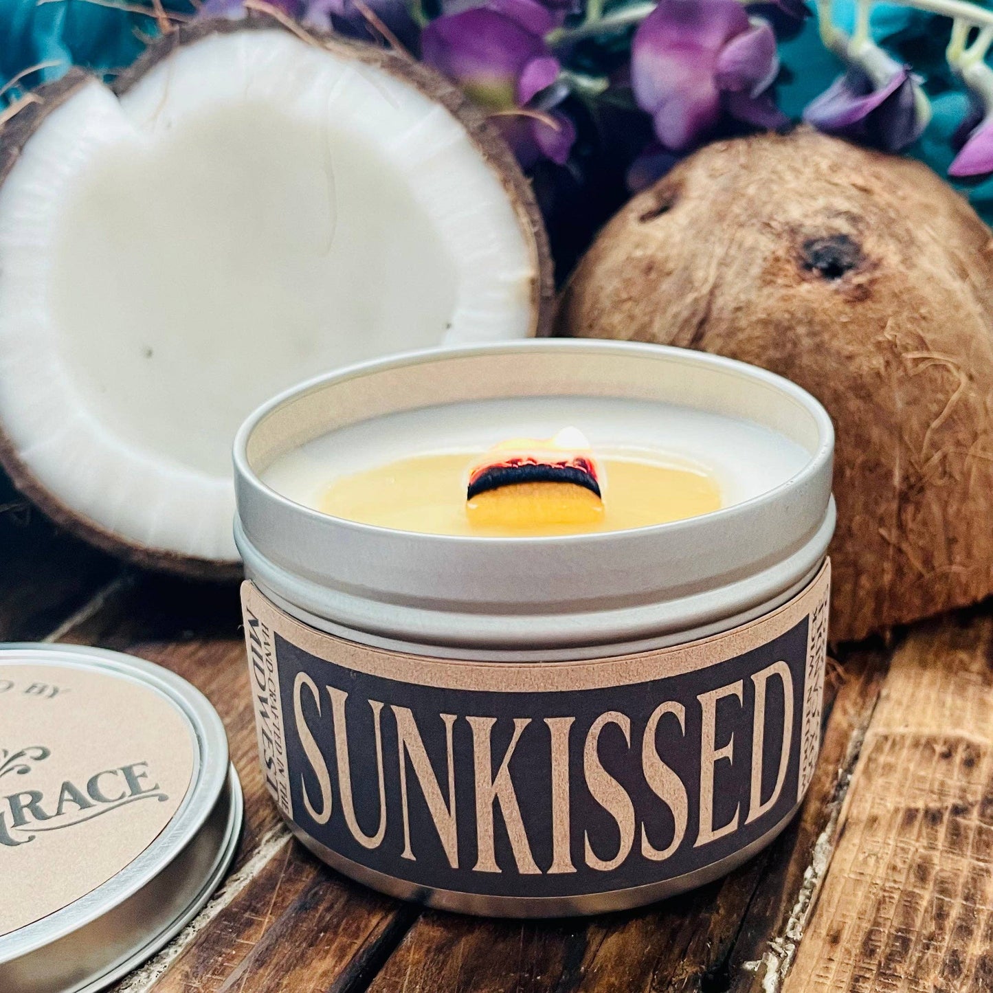 Sunkissed - Candle Tin - Wooden Wick