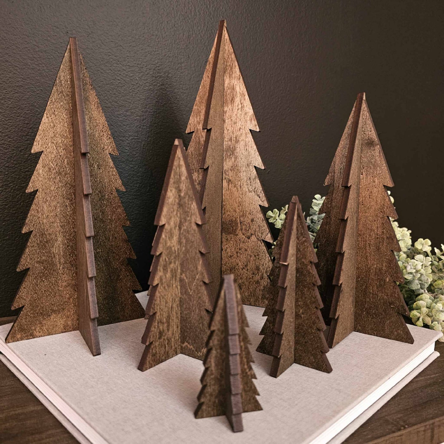 Wood 3D Stained Tree - 10.5"